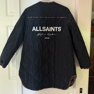 All Saints Black Quilted Puffer Jacket